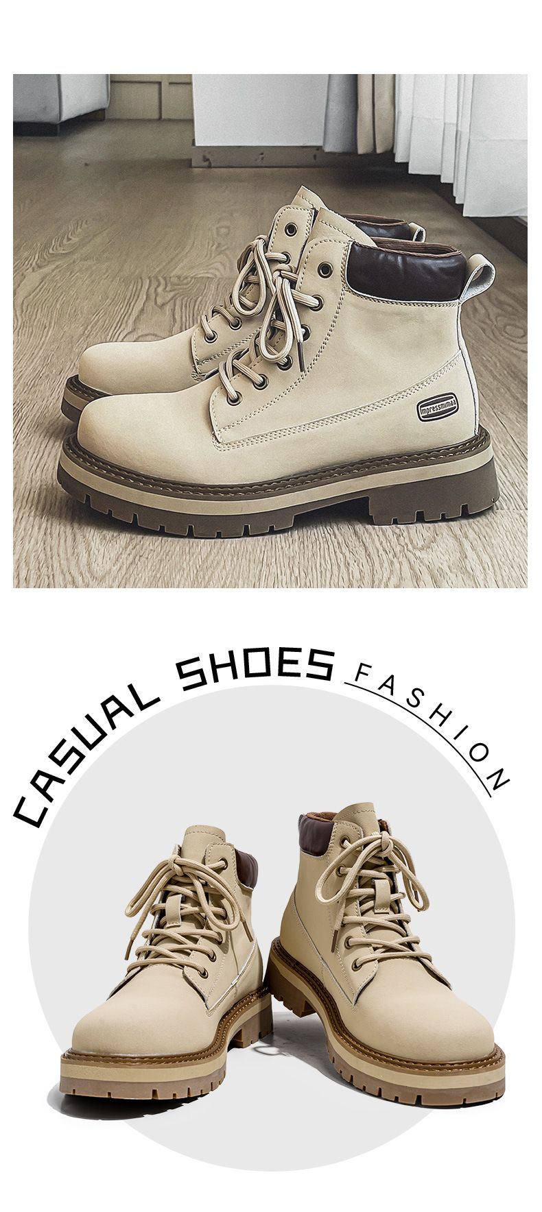 Rhubarb Boots Men's Thick-soled Heightening Desert Martin Boots High-top Men's Boots Functional Wind_voghion.com