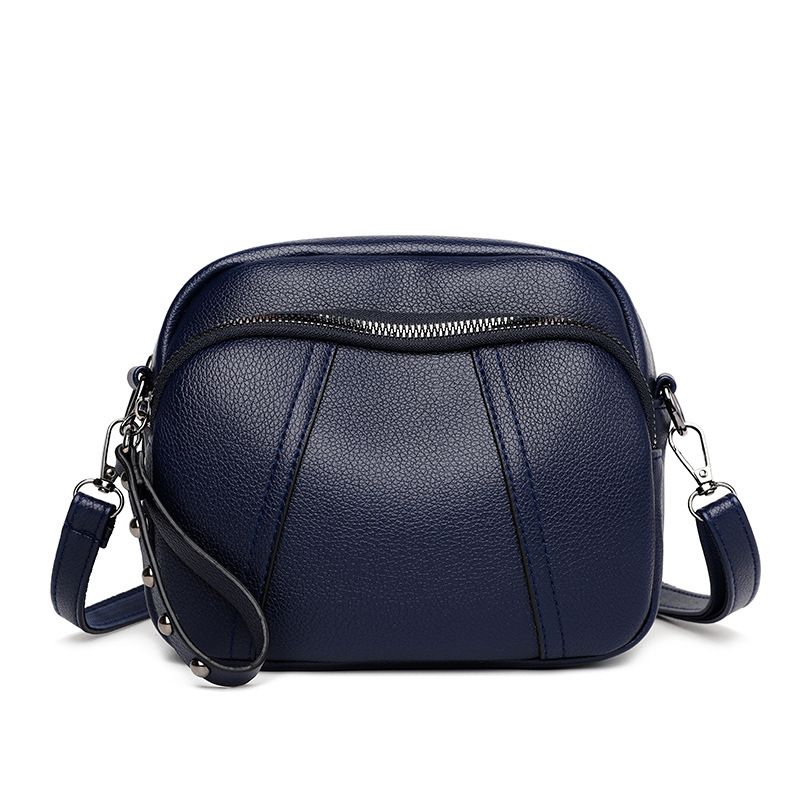 Borsa a tracolla in morbida pelle, semplice e quadrata, con cerniera, per telefono cellulare, da donna, dritta_voghion.com