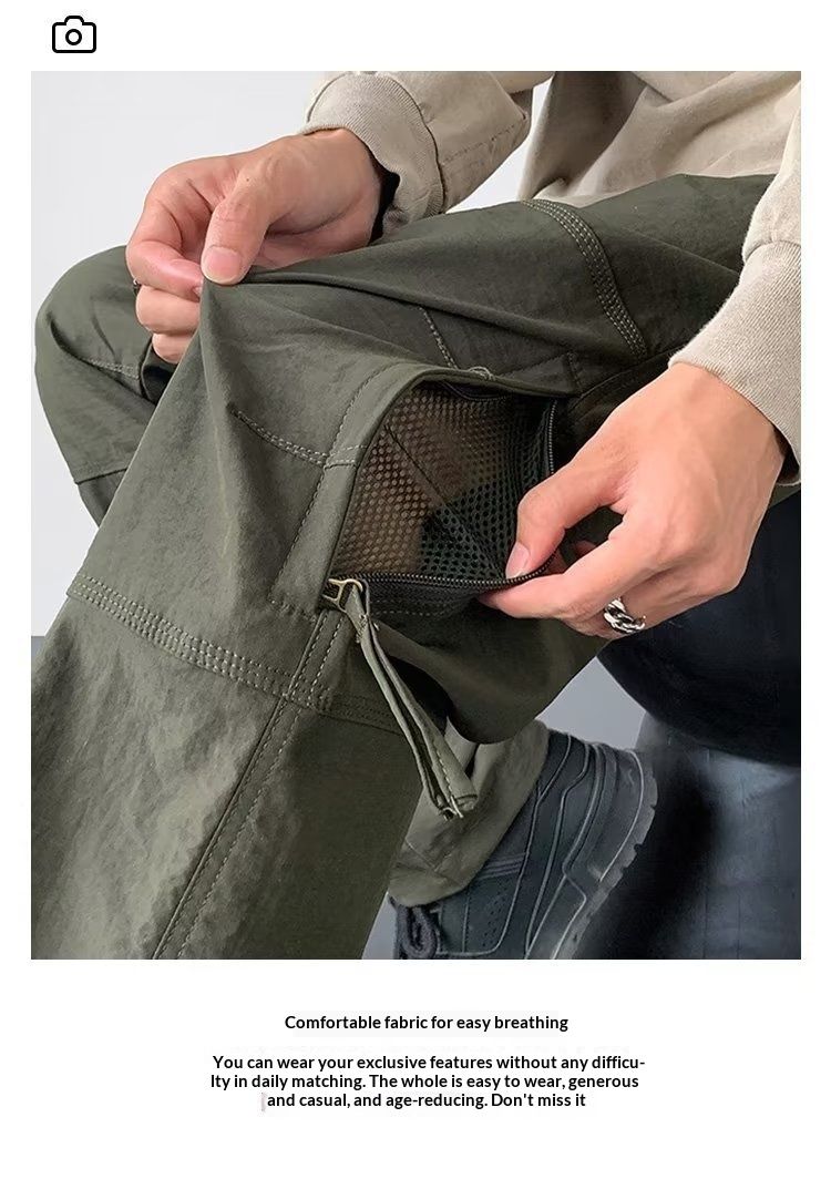 001 American Style Military Green Cargo For Men, Autumn Waterproof Functional Tactical With Side Zippers, Professional_voghion.com