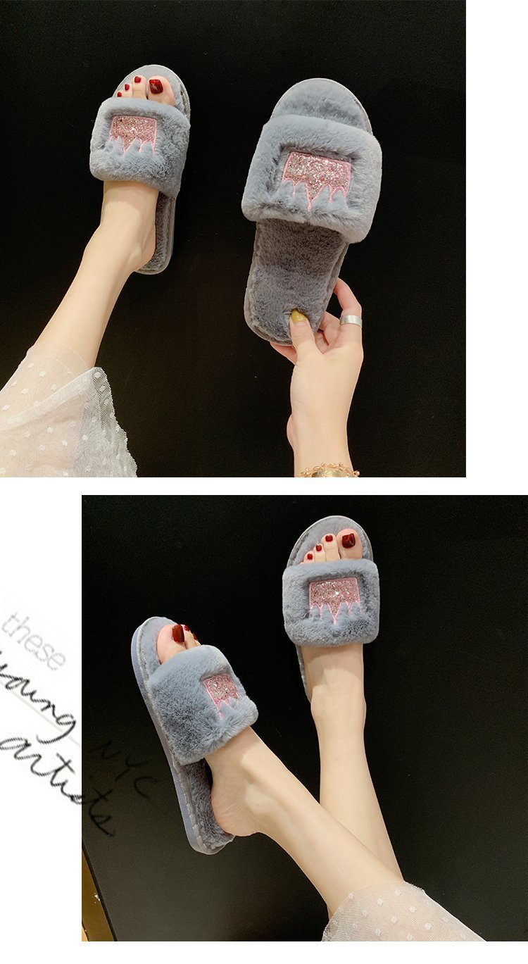 Pantofole in pelliccia da donna autunno e inverno nuove infradito per interni ed esterni pantofole in cotone fondo piatto corona calde scarpe casual da donna all'ingrosso_voghion.com