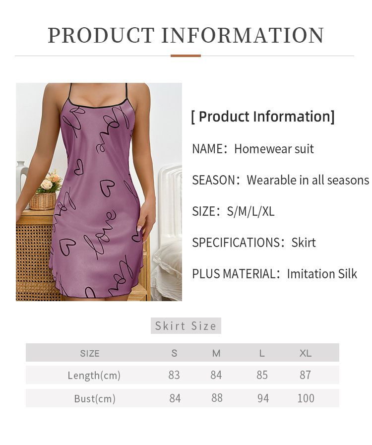 Camicia da notte in seta ghiacciata, senza maniche, corta, estiva, con spalline, pigiama sexy per donna, sottile, stampato, abbigliamento da casa_voghion.com