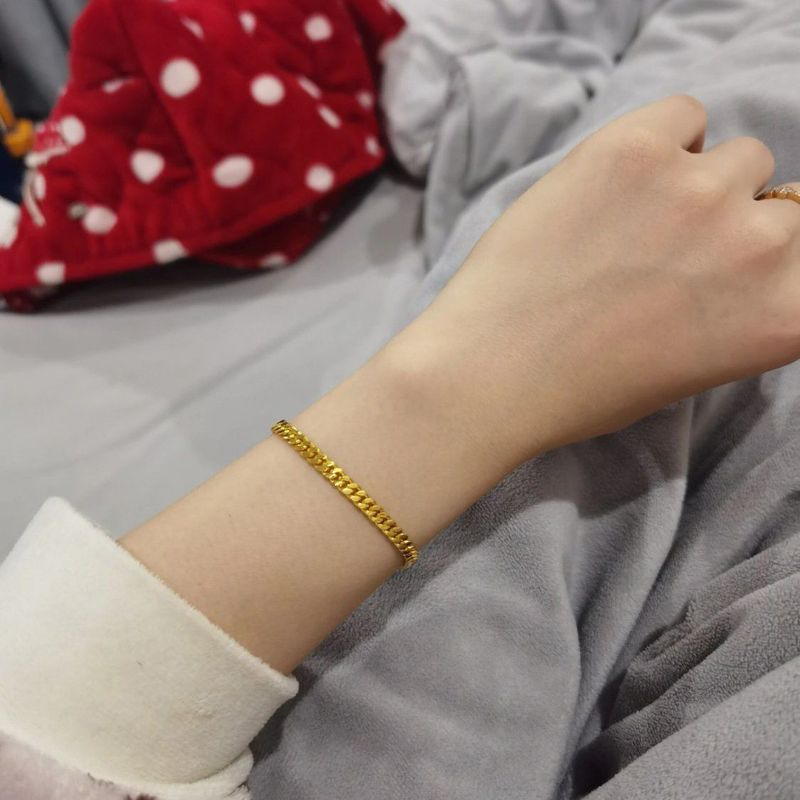 Colorful Cuban Bracelet Light Luxury High-end Fashion Trend Simple Personality Jewelry High Appearance Versatile Hand_voghion.com