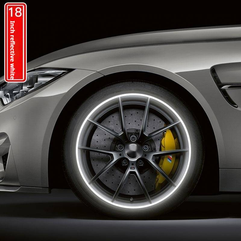 Auto Radnabe Warnung reflektierende Aufkleber, Auto Dekoration Aufkleber, wasserdichtes Design, starke Reflexion_voghion.com