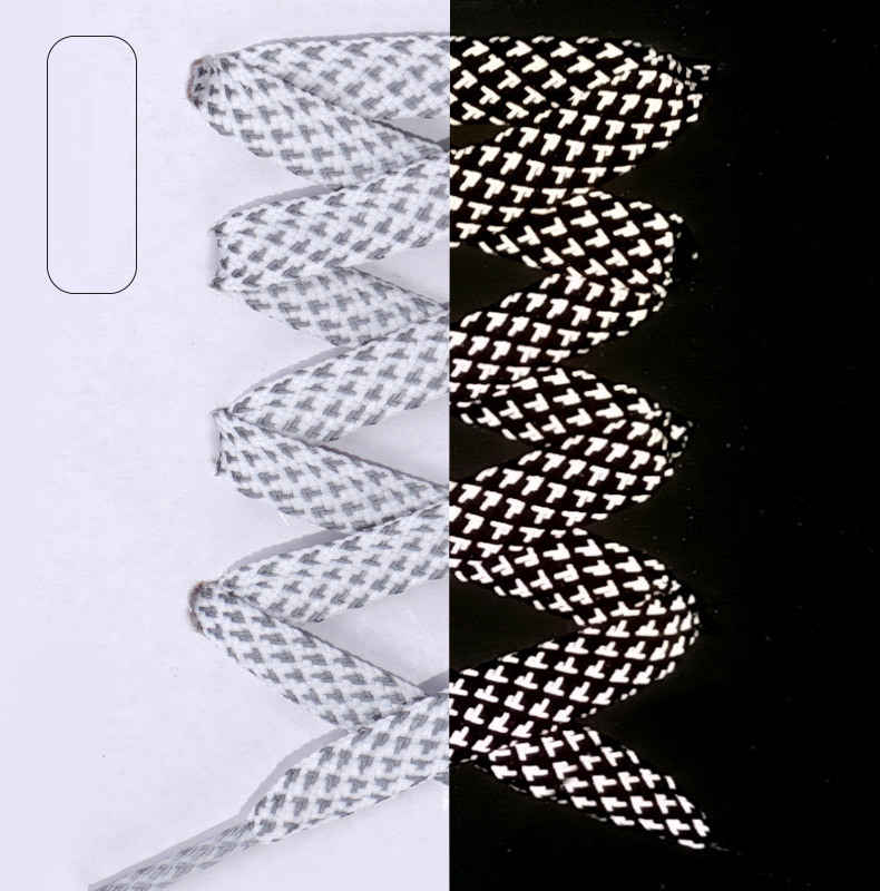 Accessori per scarpe, attrezzatura per la corsa notturna luminosa bifacciale, scarpe sportive bianche, scarpe da basket, colore bianco e nero_voghion.com
