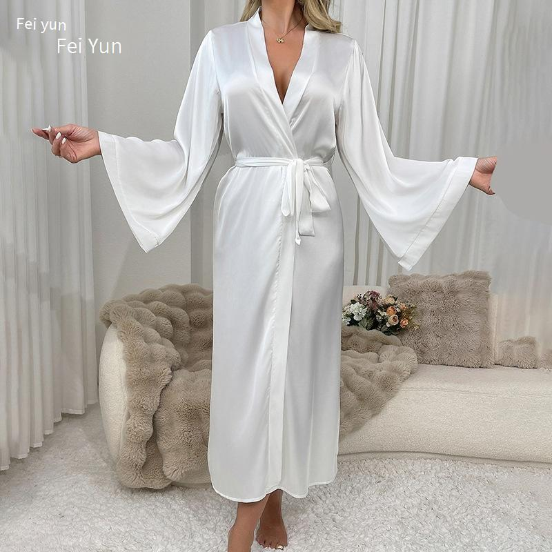TieFront RYYD Satin Robe - Adjustable|Nightgown & Homewear_voghion.com