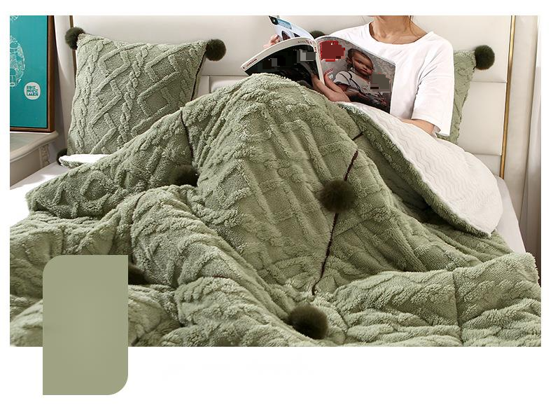 Verdicktes Taft-Fleece-Kissen, doppelt verwendbar, Nickerchen-Autokissen, multifunktional, 2-in-1, Herbst-/Winter-Klimadecke_voghion.com