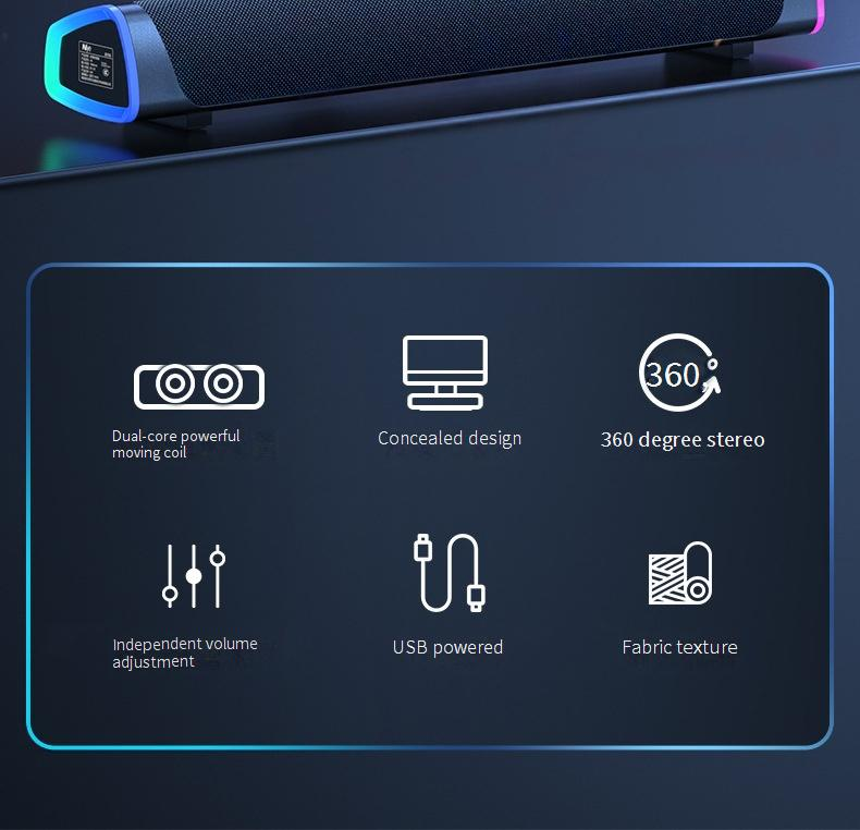 Portable Speakers New Bluetooth Speaker Soundbar Soundbar Computer Speaker Dual Speaker Desktop Speaker Subwoofer Private Model_voghion.com