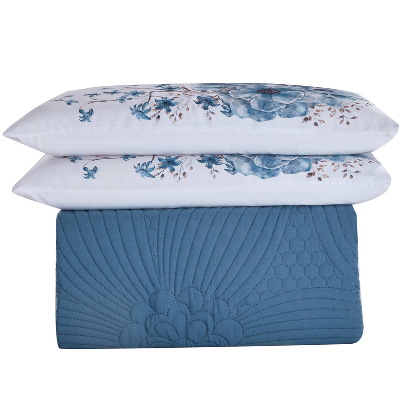 CG20 Blumenset, geeignet für Schlafzimmer und Wohnzimmer (1 * Tagesdecke + 2 * Kissenbezüge, kein Bettdeckenkern oder Kissenkern)_voghion.com