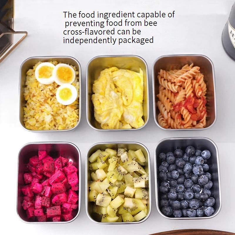 316 Stainless Steel Fresh Keeping Box Storage Box With Lid Fruit Lunch Box Refrigerator Box Food Grade Freezing Heating_voghion.com