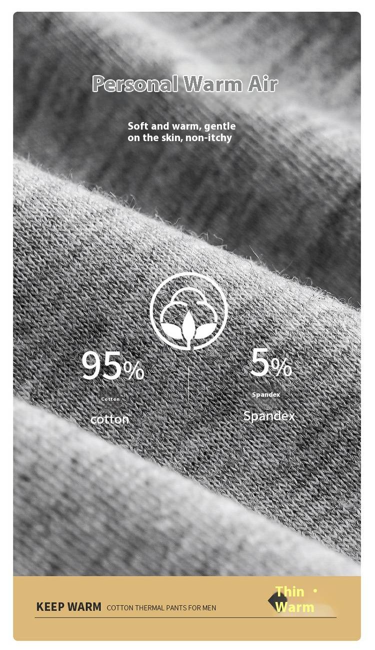 Men's Thermal Underwear Soft Cotton Long Johns Slim Fit Base Layer Comfortable Solid Color Pants For Autumn Winter_voghion.com