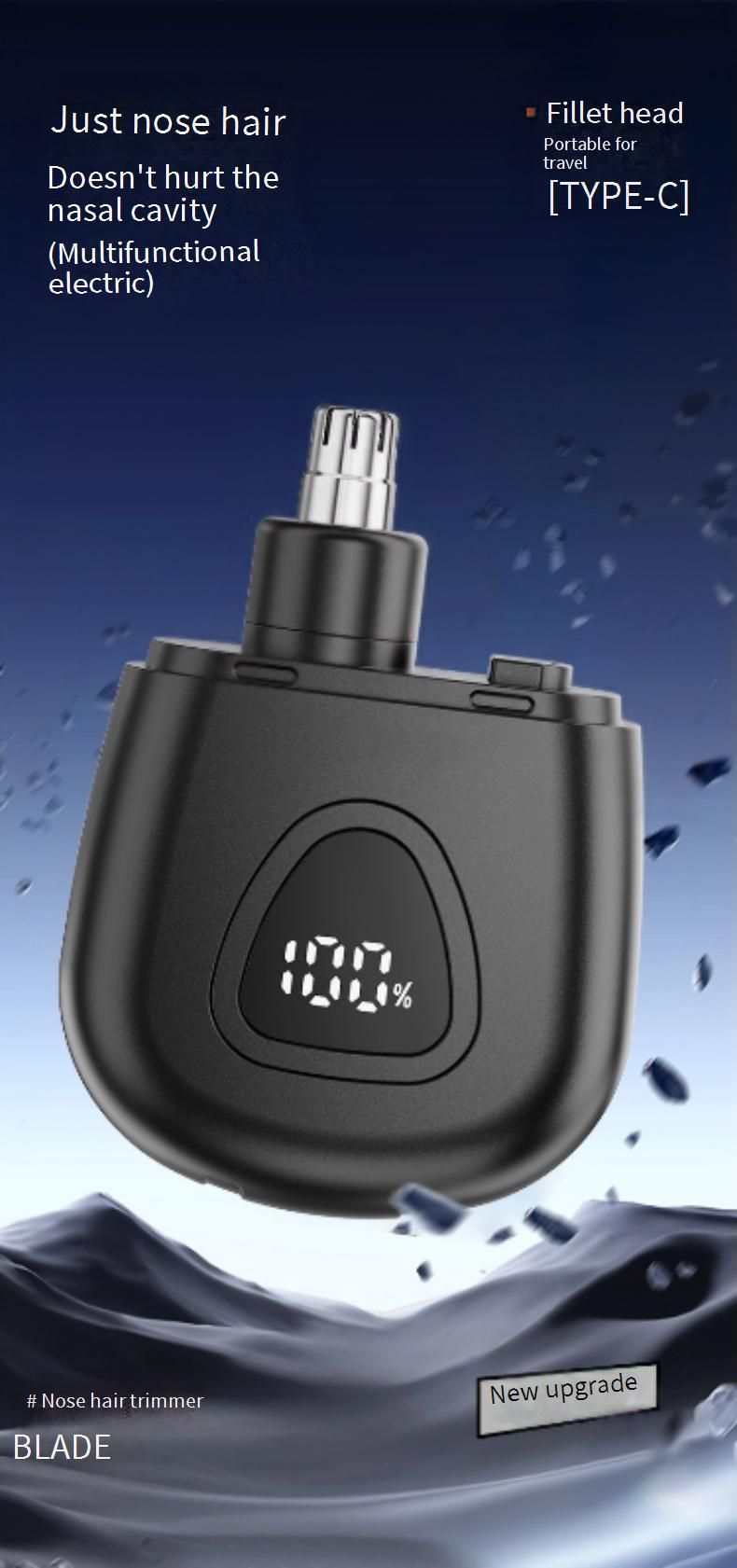 Tagliacapelli elettrico portatile per il naso con testina lavabile, batteria ricaricabile e prestazioni di lunga durata_voghion.com