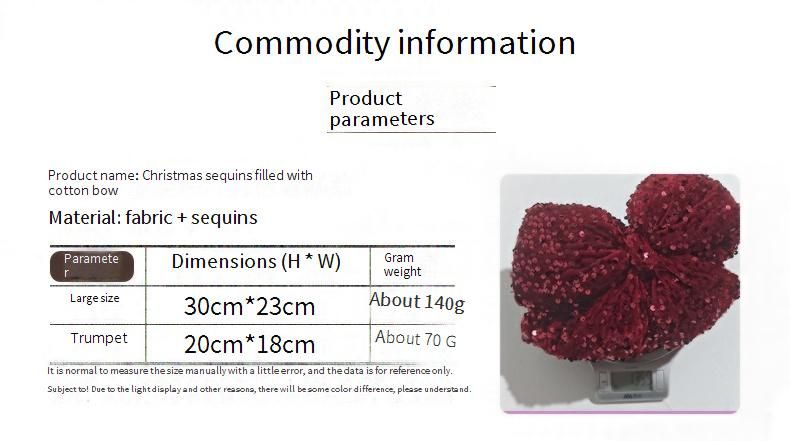 Glitter Bow Christmas Tree Ornaments – Elegant Holiday Decor For Xmas, Weddings & Parties (Large/Small, 6 Colors)_voghion.com