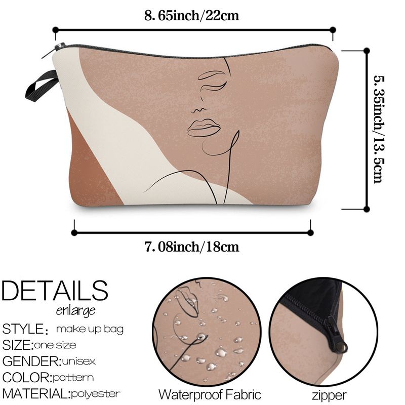 Neu Ins Style Art Line Face Print Kleine multifunktionale Make-up-Tasche für Damen_voghion.com
