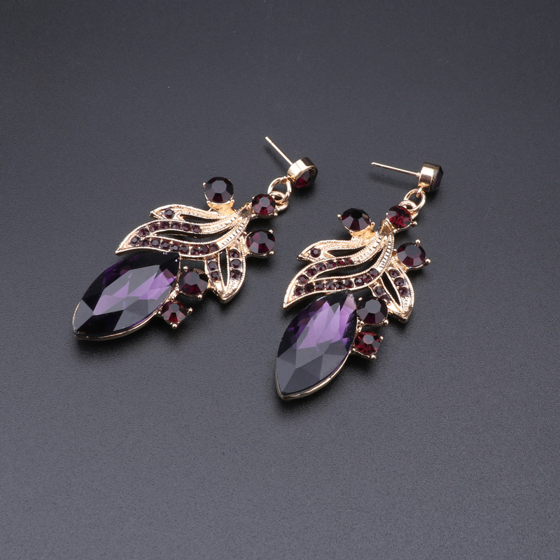 Muoti Teardrop tekojalokivi Crystal Choker kaulakoru naisille Statement kaulus kaulakorut korvakoru hääjuhla korusetit_voghion.com