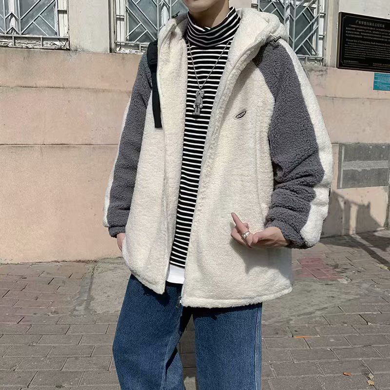 Felpa con cappuccio e zip foderata in sherpa stile streetwear coreano – Giacca in pile unisex oversize (M-XXL) – Essenziale per il look grunge Y2K_voghion.com