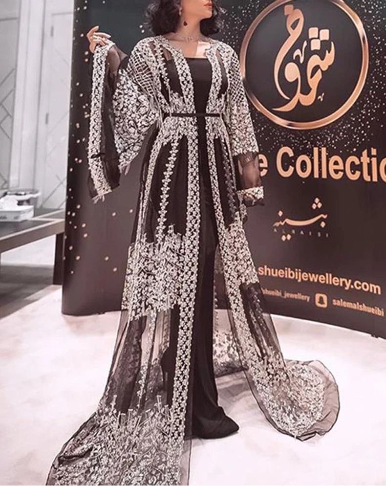 2025 New Women's Hot Stamping Sexy Shawl Two-piece Set For Banquet Fashion Evening Dress_voghion.com