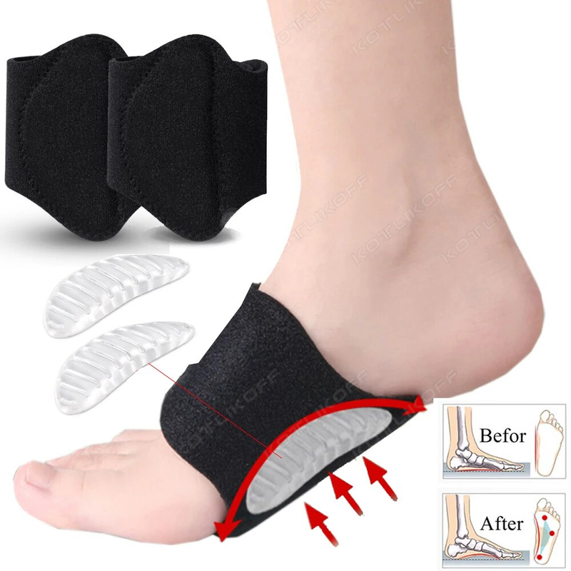 Gel-Orthesenschuh, Varus, X-förmiges Bein, flache Füße, Fußgewölbeunterstützung, orthopädische Sport-tragbare Einlegesohlen, Pads für Schuhe_voghion.com