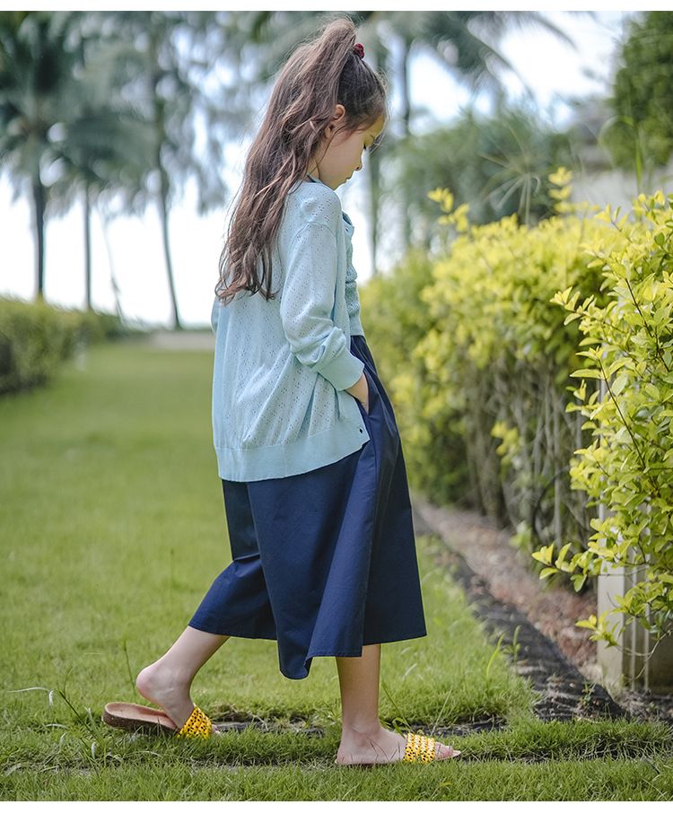 "Breathable Knit Cardigan For Girls – Lightweight Summer Cover-Up With Hollow Design & UV Protection"_voghion.com