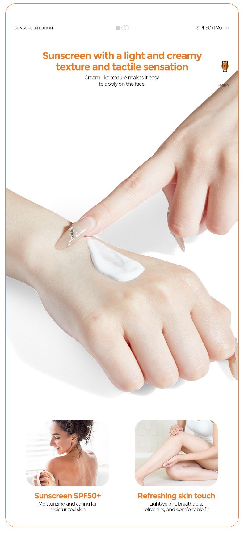 Sunscreen Whitening Sunscreen, High Sun Protection, Whitening, Skin Toning, Refreshing And Non Sticky SPF50+ Whitening Sunscreen_voghion.com