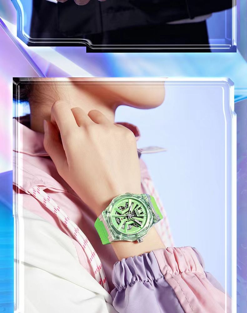 AILANG Brand Sports Men Mechanical Watch Luxury Rubber Strap Waterproof Luminous Hands Fashion Skeleton Automatic Watches Mens_voghion.com