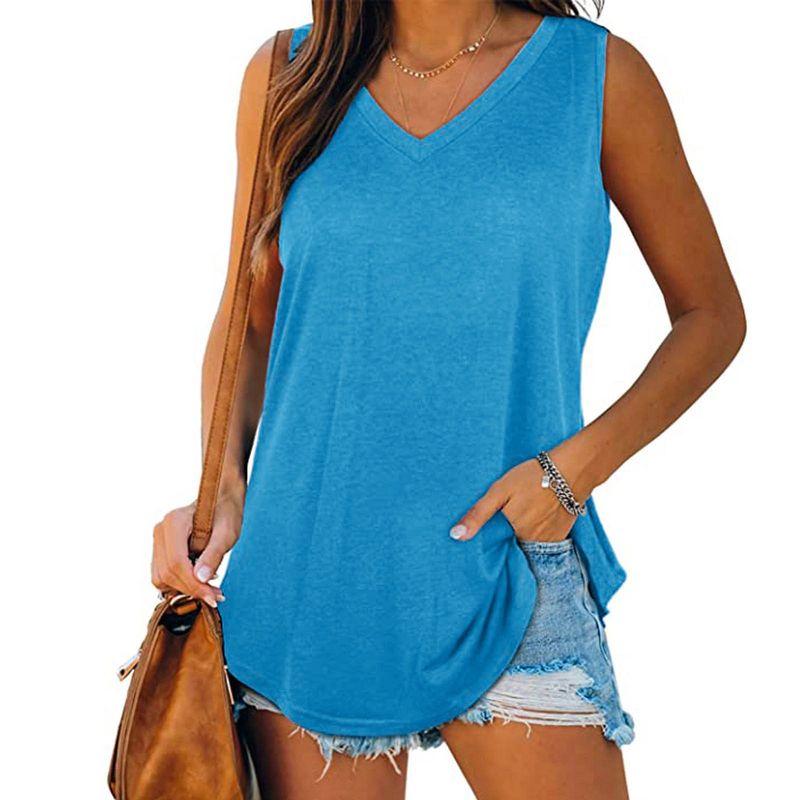 T-shirt senza maniche tinta unita da donna_voghion.com