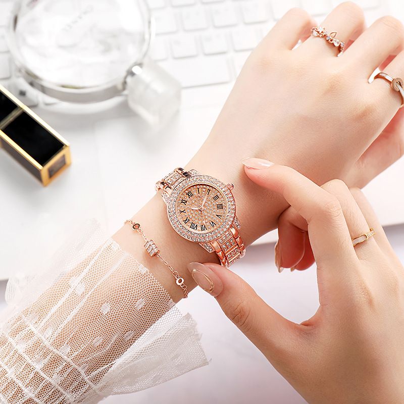 Orologio da donna Bendian Treasure Bowl con quadrante piccolo, catena in acciaio e cielo stellato, diamanti e diamanti_voghion.com