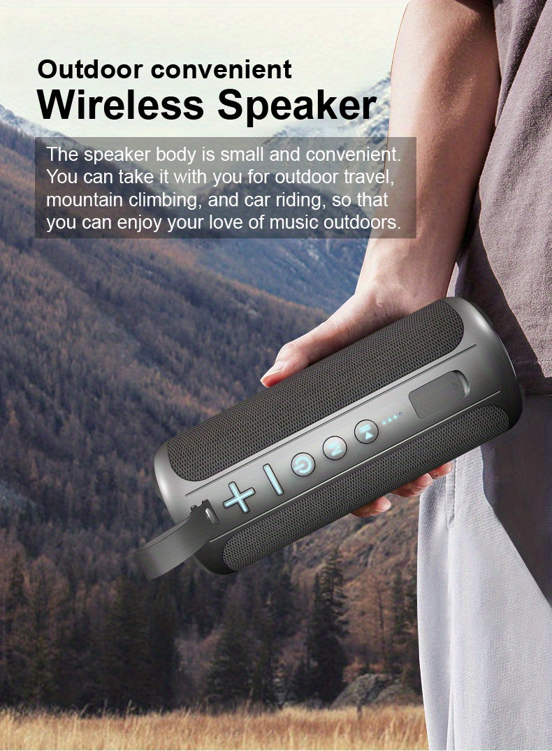 20W Power Portable Portable IPX5 Waterproof Sports Wireless Audio Super Heavy Subwoofer Indoor And Outdoor 3D Stereo_voghion.com