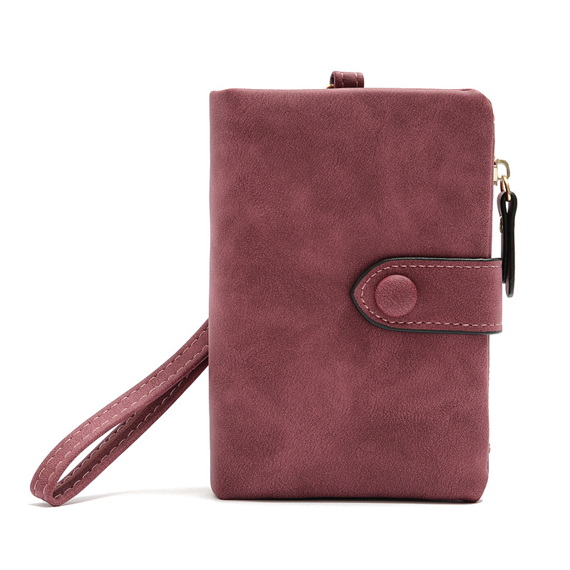 Portamonete piccolo con pochette lunga con cerniera lunga da donna, portafoglio corto opaco retrò in nuova versione coreana_voghion.com
