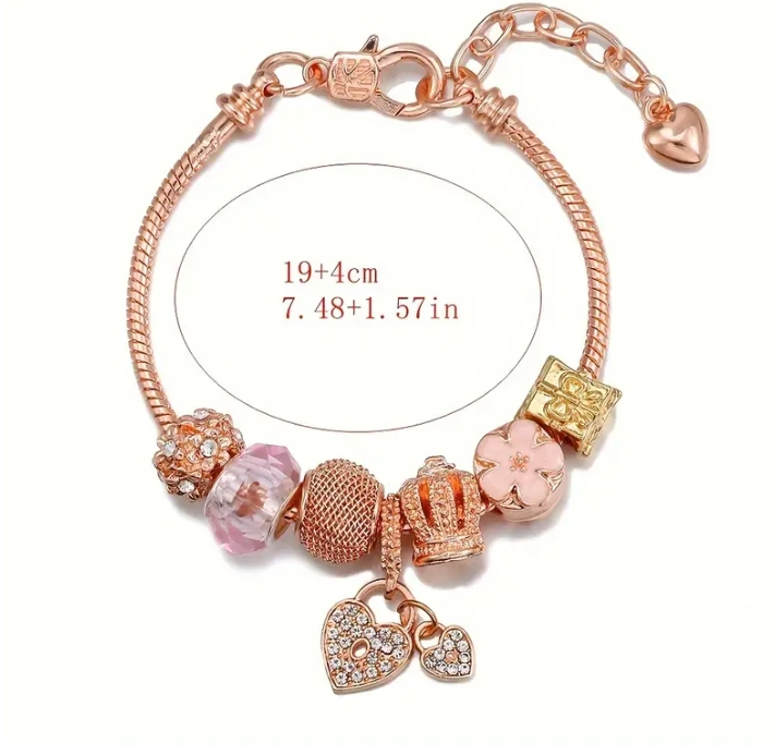 Pulseras DIY con pequeñas flores frescas de color rosa para niñas, accesorios de pulsera desmontables_voghion.com