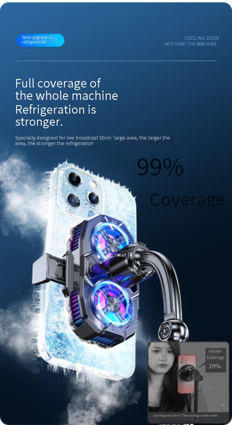 Semiconductor Phone Cooler - Clip-on Cooling Fan For Gaming (4℃-25℃ Adjustable ≤20dB)_voghion.com