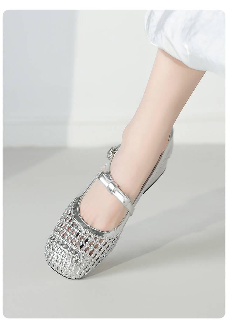 Sapatos casuais e elegantes de bico redondo Cameido para senhora_voghion.com