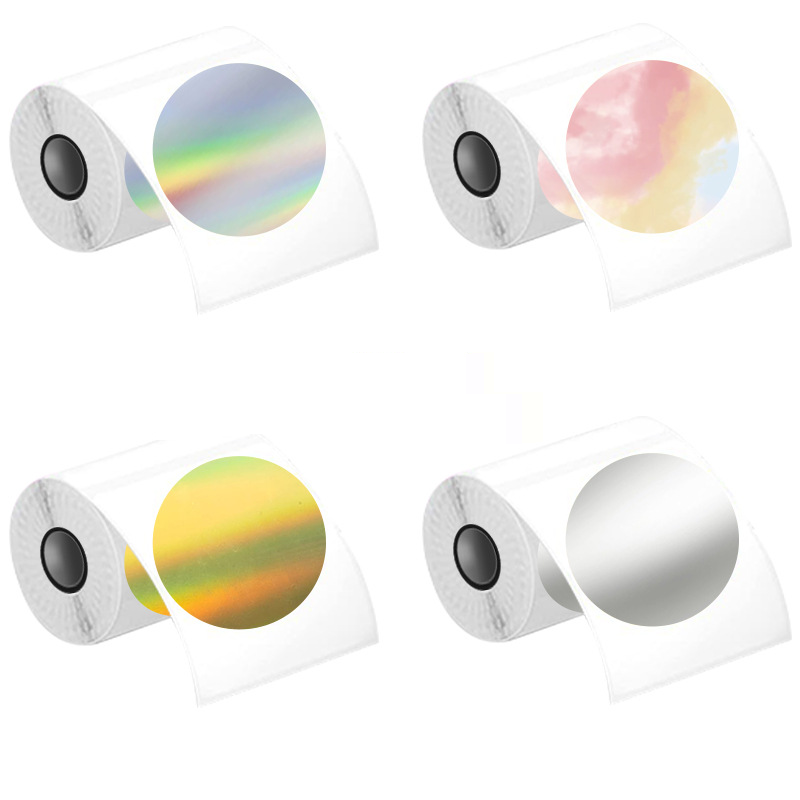 Customizable Thermal Laser Holographic Sticker Labels - Gold/Silver Reflective D30 Labels For Packaging & Branding_voghion.com