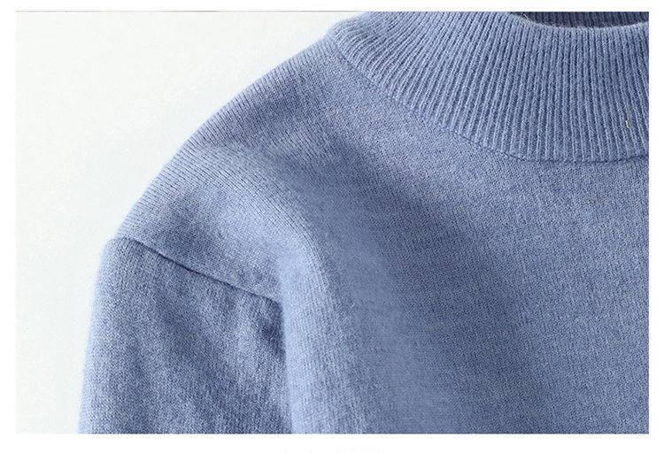 Men's Winter Thermal Fleece Knit Sweater - Semi-Turtle Neck Warm Base Layer, Solid Color Casual Pullover For Cold Weather_voghion.com