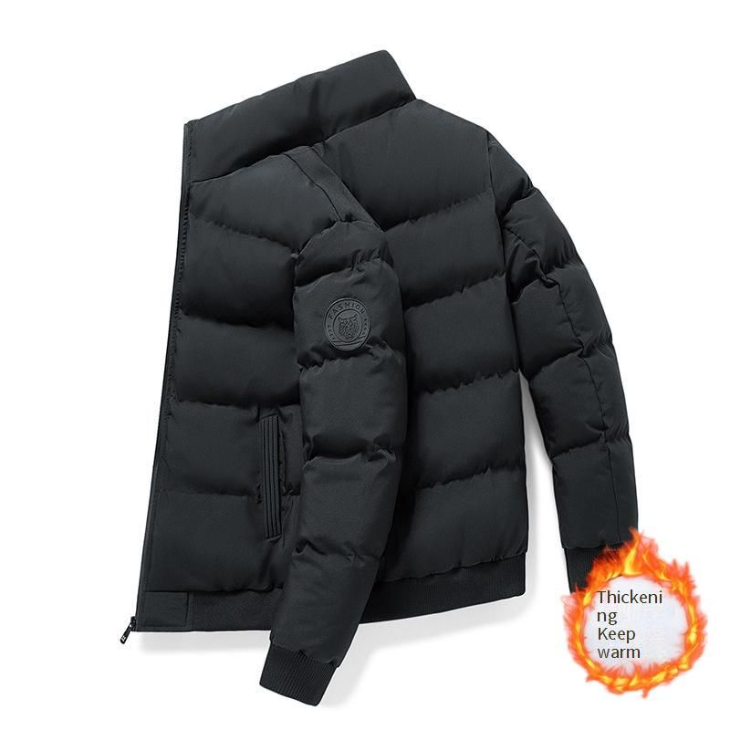 Piumino invernale da uomo con collo alto, cappotto alternativo in piumino spesso, parka unisex oversize con cerniera per il freddo_voghion.com