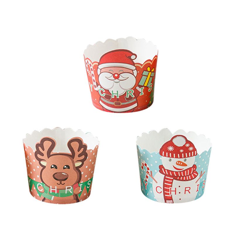 Einweg-Backförmchen mit Weihnachtsmotiv – Schneemann-Design, hitzebeständig, 50er-Pack (Rot, Hellbraun, Himmelblau)_voghion.com