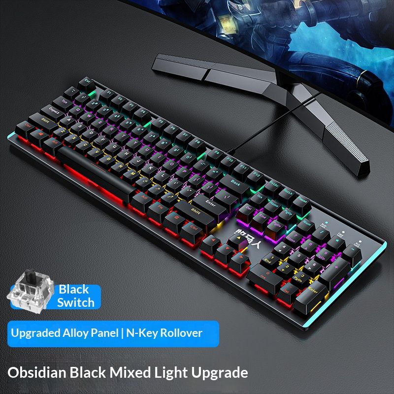 Tastiera da gioco meccanica EWEADN K100 - Tastiera cablata con retroilluminazione RGB, anti-ghosting completo e opzioni di commutazione multiple_voghion.com