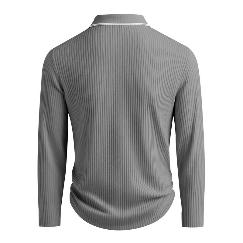 Premium-Langarm-Poloshirt für Herren – atmungsaktives und dehnbares Gewebe, bequeme Passform, mehrere Farben für einen lässigen und sportlichen Stil_voghion.com
