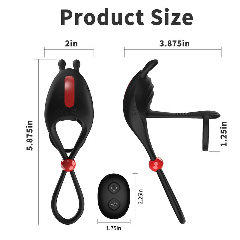 Yaqi Anello di bloccaggio di seconda generazione Doppio anello Telecomando wireless Vibrazione multifrequenza Prodotti per esercizi divertenti per adulti indossabili da uomo_voghion.com