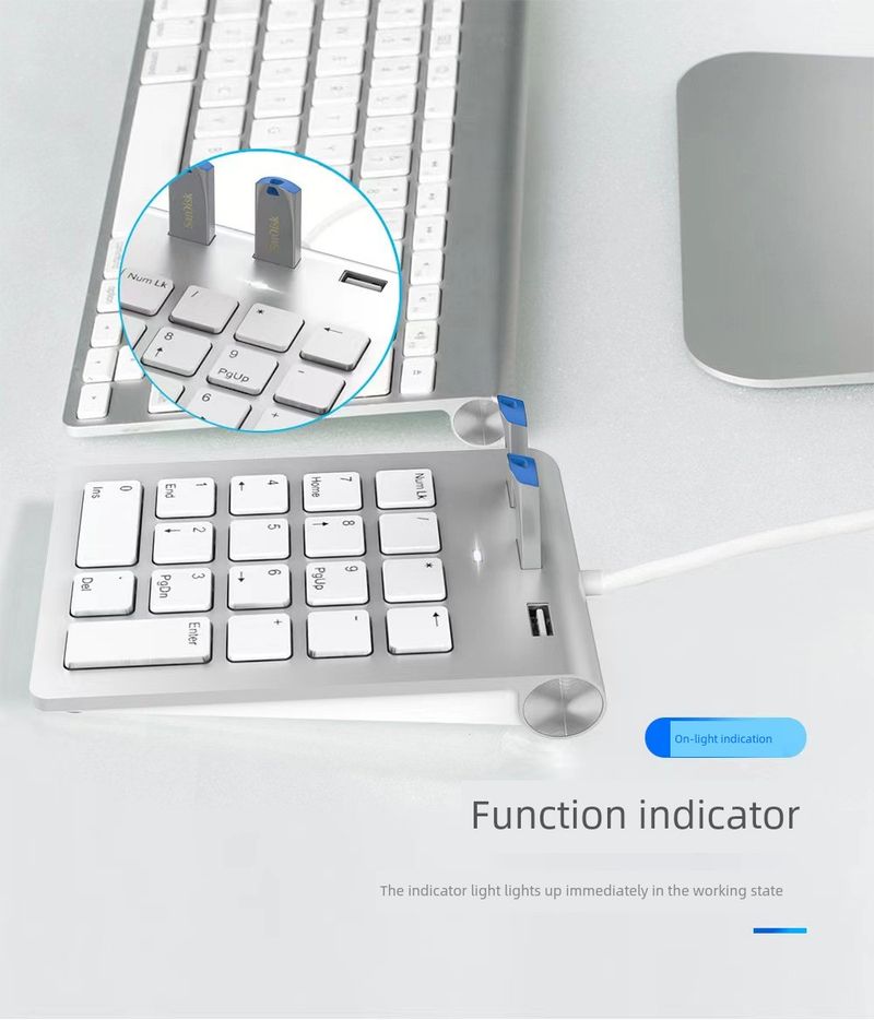 Clavier numérique étendu USB pour ordinateur de bureau filaire_voghion.com