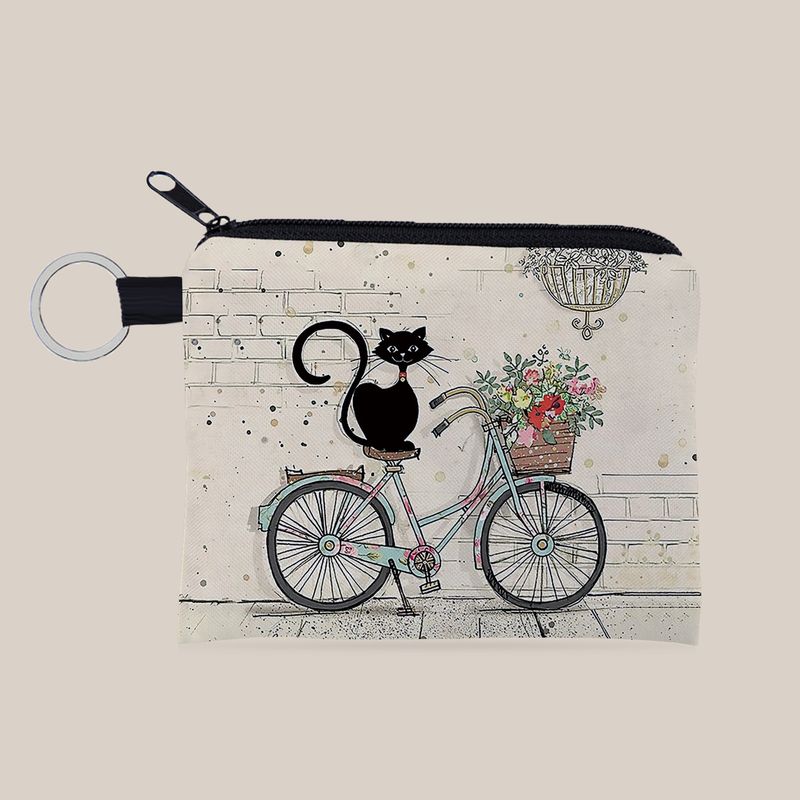 Borsa portamonete portatile con portachiavi e stampa di gattini, regalo per ragazze e donne_voghion.com