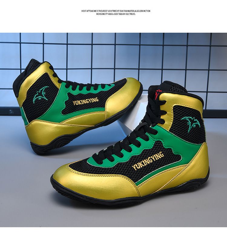 Scarpe unisex, nuove scarpe da boxe professionali, scarpe da combattimento Sanda, traspiranti, antiscivolo, resistenti all'usura, per allenamento e competizione._voghion.com