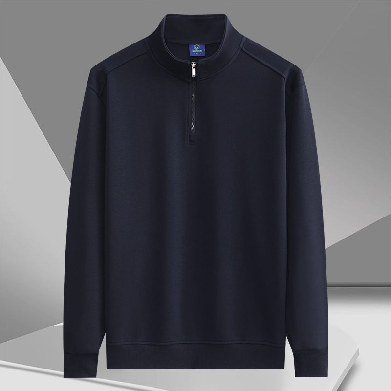 Herren-Polo-Sweatshirt im Retro-Stil mit halbem Reißverschluss – Locker sitzender Pullover mit Stehkragen und langen Ärmeln für die Freizeit (erhältlich in 7 Größen und 6 Farben)_voghion.com