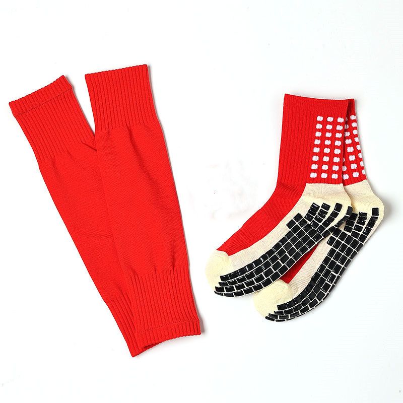 Juego de agarre para fútbol con calcetines adhesivos antideslizantes de longitud media y gruesos para proteger las piernas._voghion.com