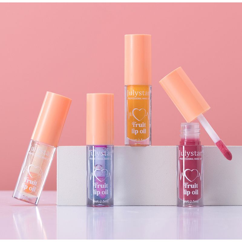 Julystar Makeup Fruit Flavor Mirror Lip Glaze Moisturizing Ten Color Set Water Gloss Lip Gloss Lipstick_voghion.com