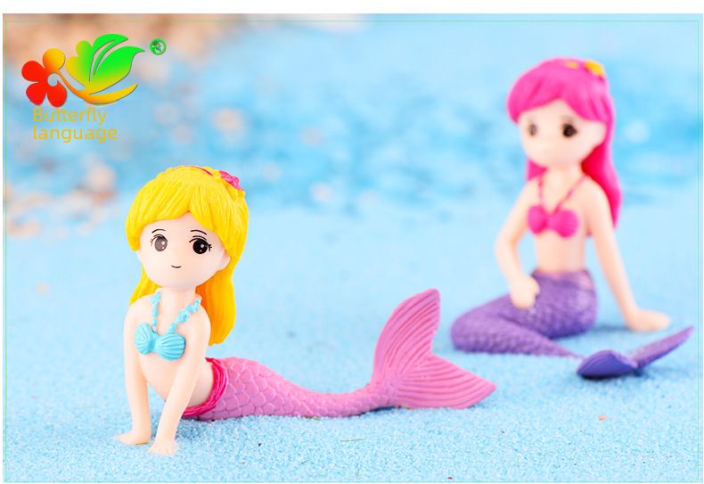 Mermaid DIY micro landscape aquarium decoration waterscape creative beauty cake keychain plastic ornaments crafts_voghion.com