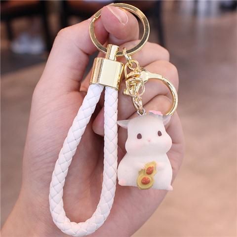 Ciondolo squisito da ragazza, simpatico piccolo criceto, portachiavi per auto, coppia, uomini e donne, decorazione per zaino_voghion.com