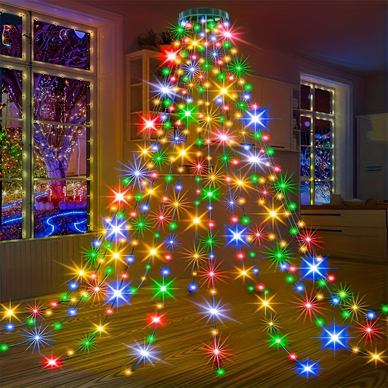 1 pz Luci di Natale a LED per esterni Luci a stringa 8 modalità di illuminazione Luci decorative per le vacanze per alberi RV Casa Giardino_voghion.com