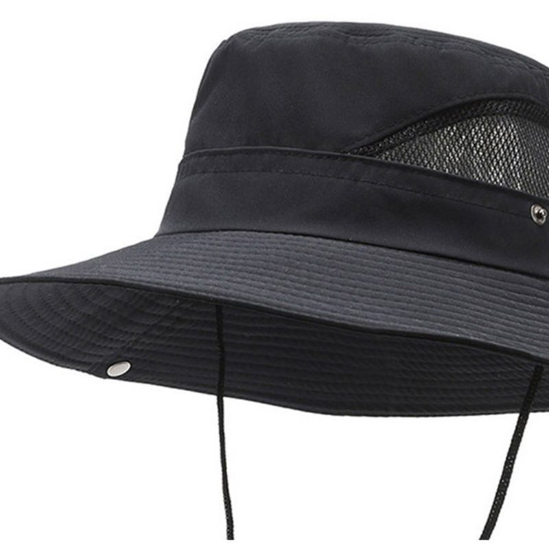 Fashion Summer Men Bucket Outdoor UV Protection Wide Brim Panama Safari Hunting Hiking Casual Sun Cap Beach Sunscreen Fisherman_voghion.com