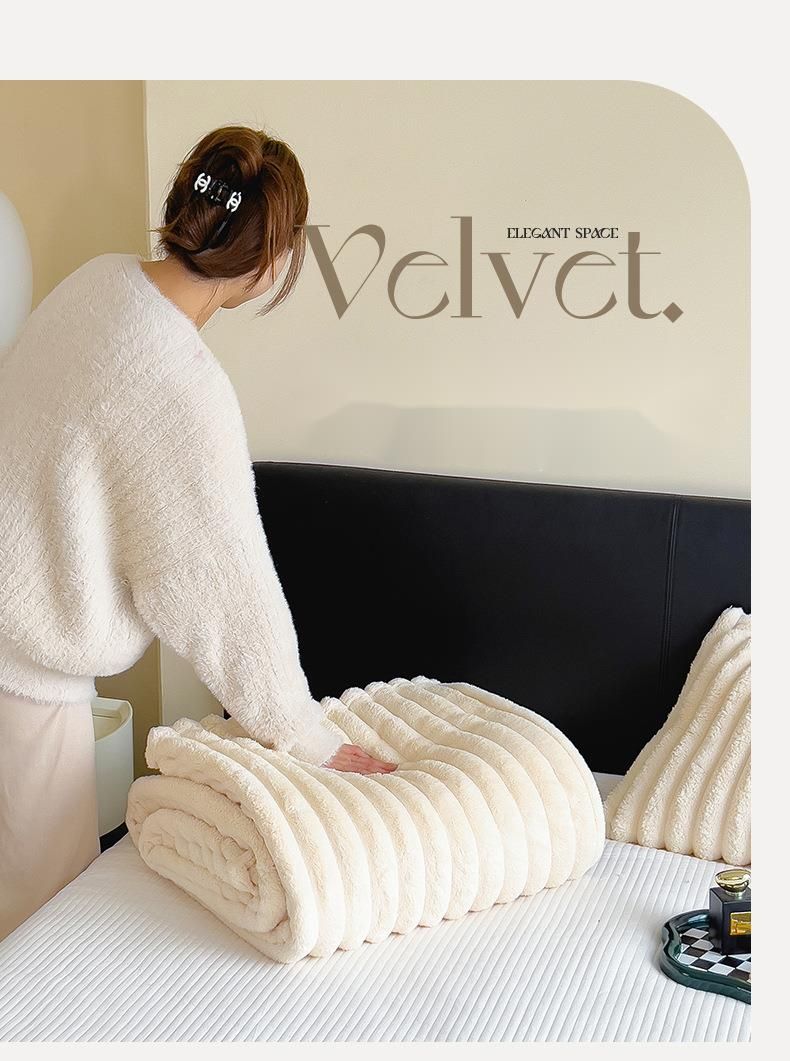 Kaninchenfell Multifunktionale Nickerchen Fleece Sommer Klimaanlage Kleine Sofa Überwurf Auto Decke_voghion.com