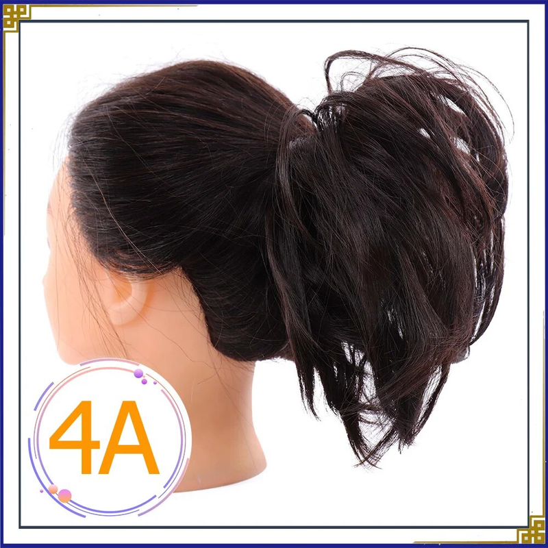 Allaosify Synthetic Hair Buns Chignon Straight Black Pink Red Blonde Scrunchie With Elastic Band Ponytail Extensions For_voghion.com